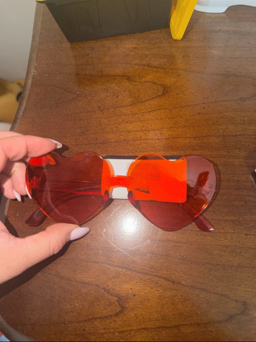 orange Heart-Shaped Sunglasses -